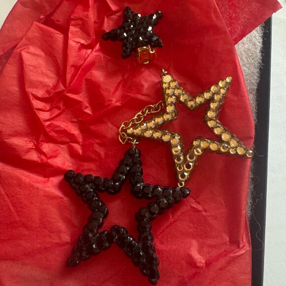 Vintage Richard Kerr Star-Shaped Rhinestone Ear Clips – Repair Needed - Picture 3 of 5